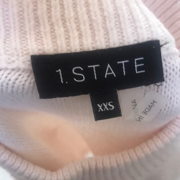 1. State Cold Shoulder Turtleneck Light Pink Lace Up Sleeve Women's Size XXS - Picture 7 of 8